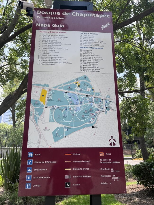 Wegweiser im Chapultepec Park
